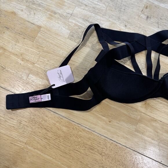 Agent Provocateur Whitney High Neck Underwired Black Bra AP4 36D Silk Straps NEW - Picture 6 of 14
